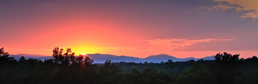 Tree Photograph - Pink Arc Above The Blue Ridge by Nathaniel Kidd
