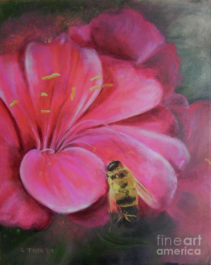 Insects Painting - Pink Attraction by Susan  Toler