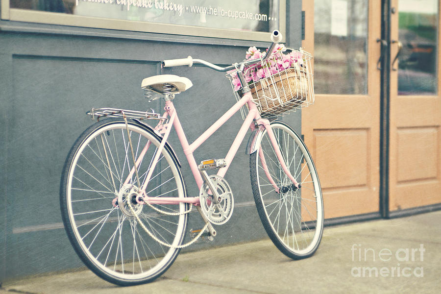 Pink bicycle Photograph by Sylvia Cook