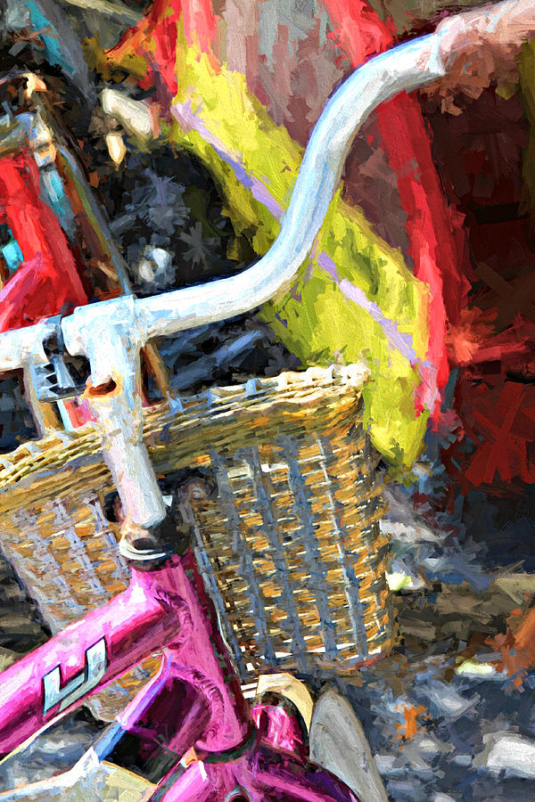 Pink Bicycle with a Basket Photograph by Lynn Jordan