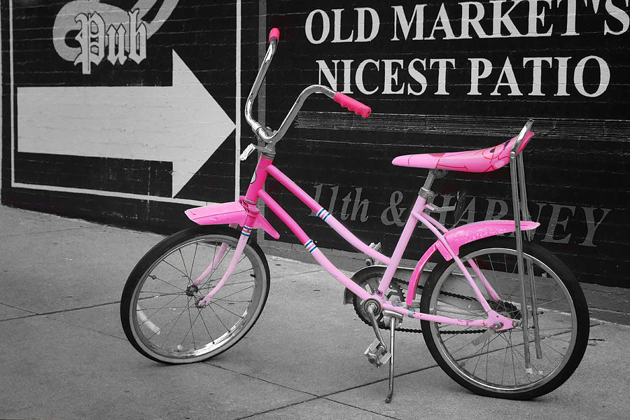 Vintage Photograph - Pink Bike by Nikolyn McDonald