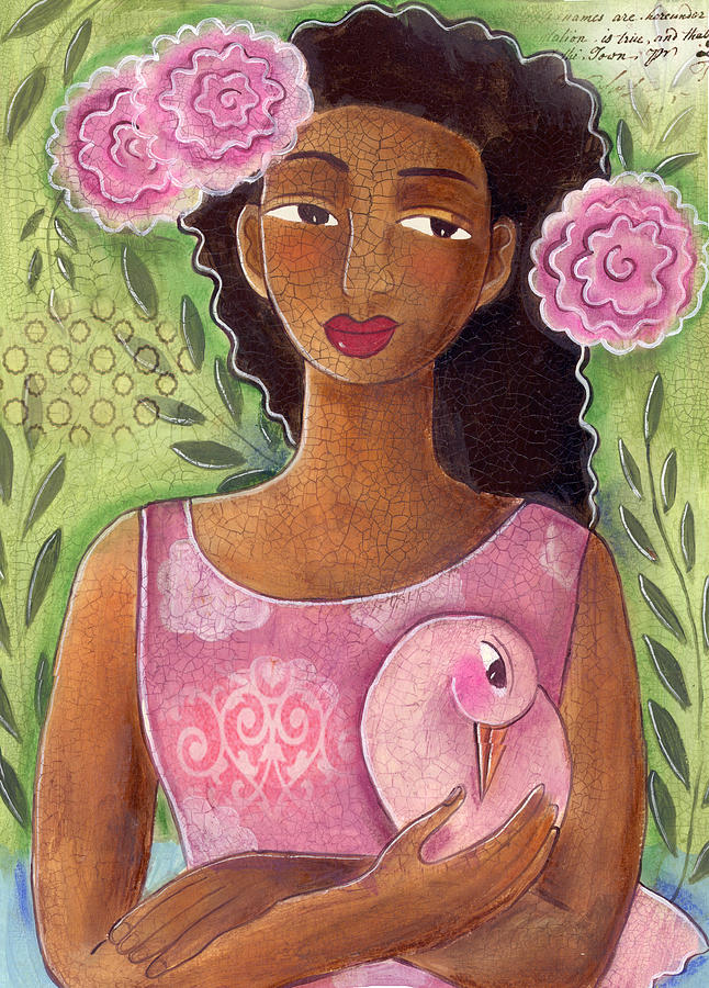 Pink Bird Painting by Elaine Jackson