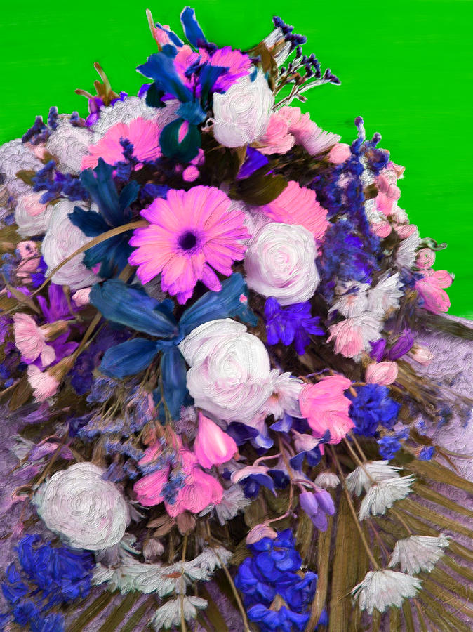 Pink Blue Bouquet Painting by Bruce Nutting