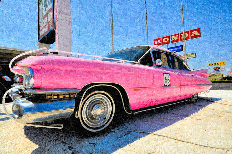 Transportation Photograph - Pink Cadillac by Liane Wright