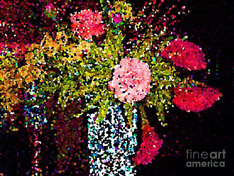 Pink Callas Floral Abstract Painting by Saundra Myles