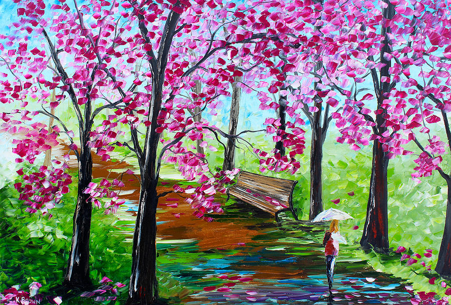Pink Canopy Painting by Kevin  Brown