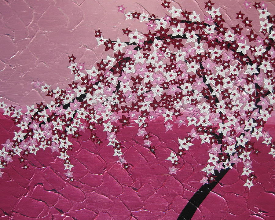 Tree Painting - Pink Cherry Blossom by Cathy Jacobs