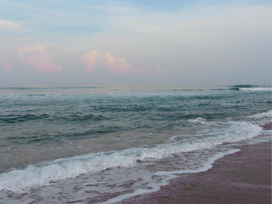 Beach Photograph - Pink Clouds at Buxton Beach by Cathy Lindsey