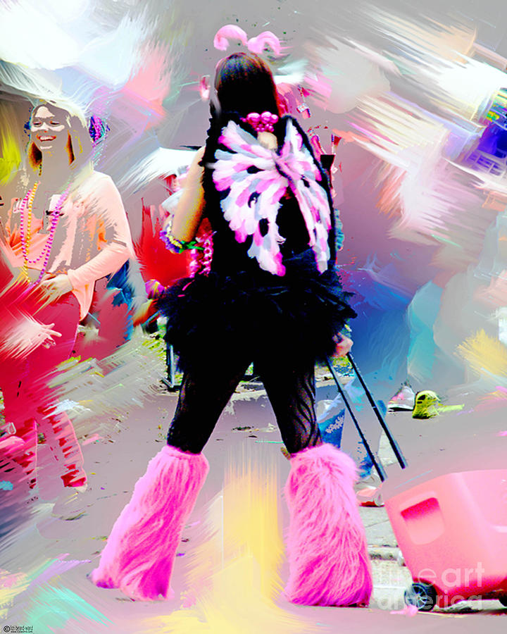 Pink Cooler Spanish Town Parade Baton Rouge Digital Art by Lizi Beard-Ward