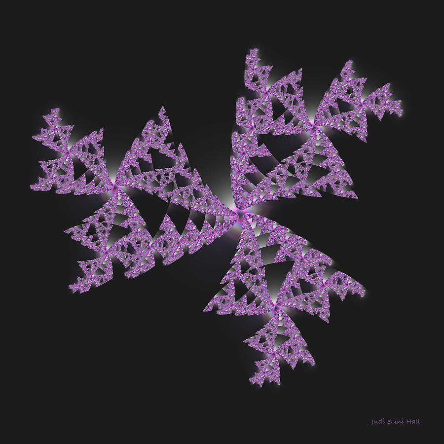 Pink Crystal Pinwheel Fractal Digital Art by Judi Suni Hall