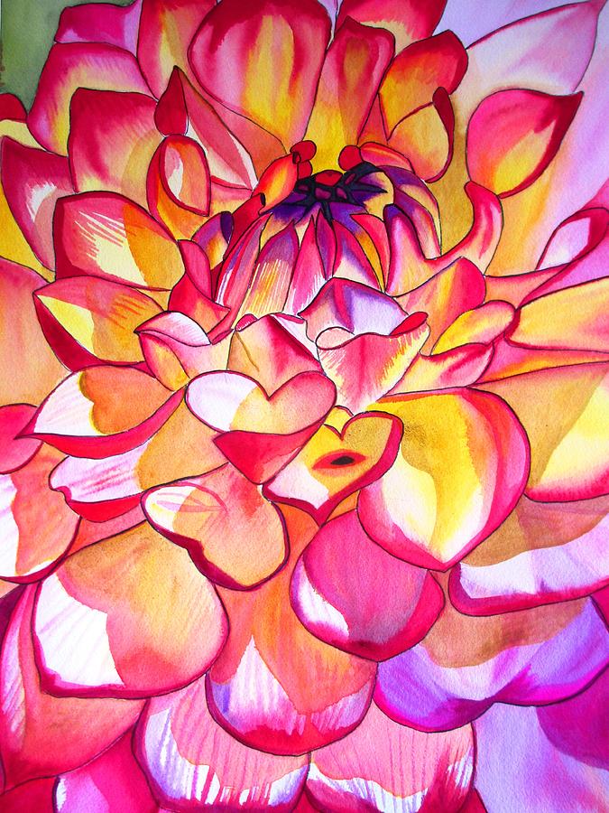 Dahlia Painting - Pink Dahlia by Sacha Grossel Dahlia Painting - Pink Dahlia by Sacha Grossel
