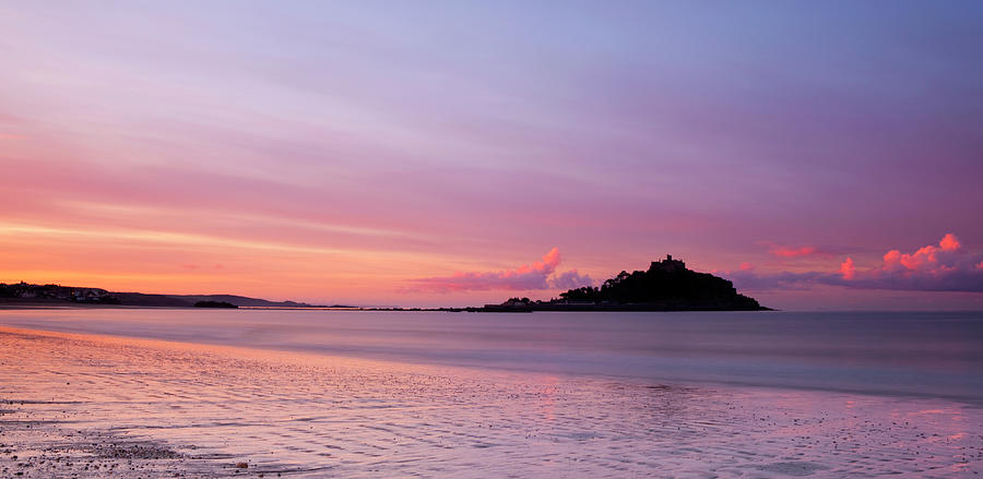 Pink Dawn At St Michaels Mount Photograph by Simonbradfield