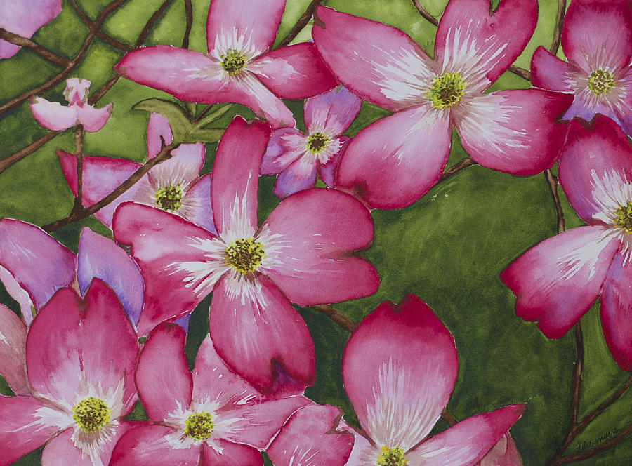Spring Painting - Pink Dogwood by Julie Myers