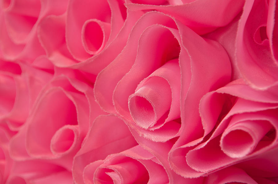 Pink Fabric Rose Background Photograph by Brandon Bourdages