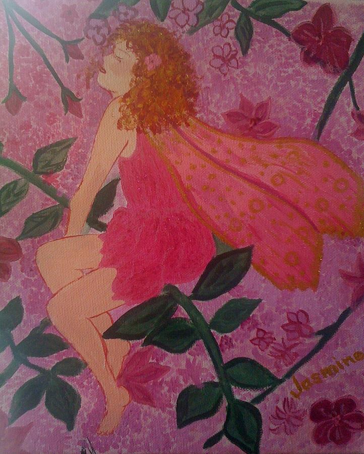 Fairy Painting - Pink Fairy by Judi Goodwin