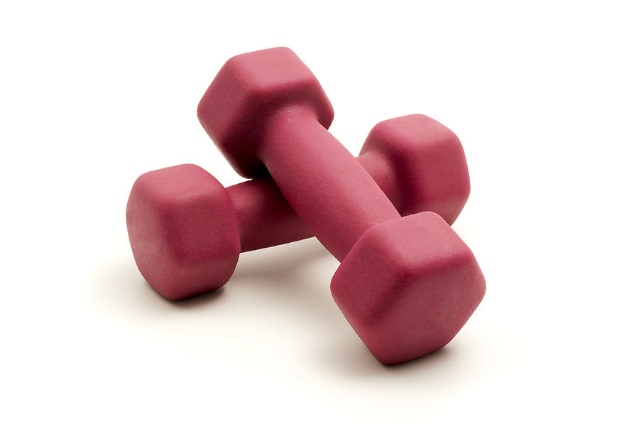 Still Life Photograph - Pink fixed-weight dumbbells by Fabrizio Troiani