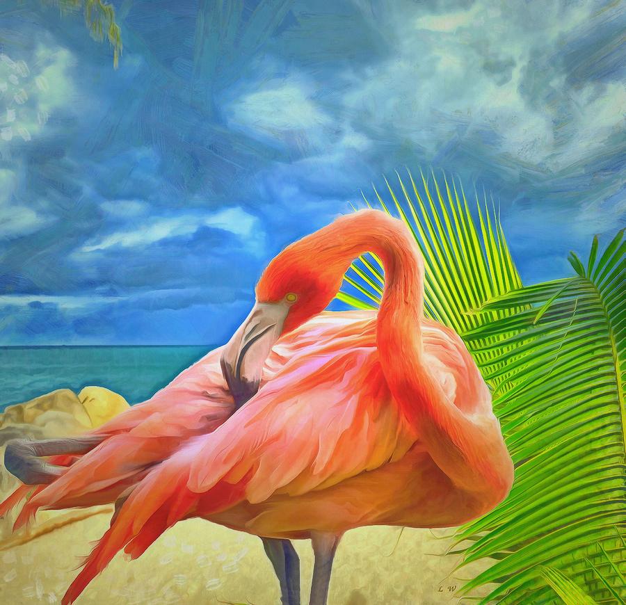 Flamingo Painting - Pink Flamingo  by L Wright