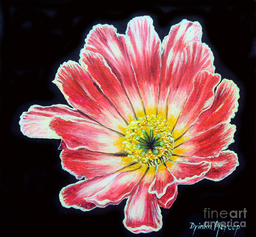 Pink Flowers Painting - Pink Flower Painting Oil on Canvas by Drinka Mercep Pink Flowers Painting - Pink Flower Painting Oil on Canvas by Drinka Mercep