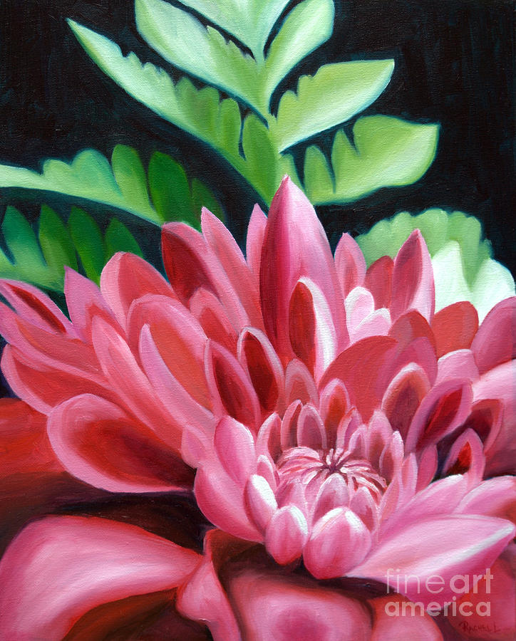 Pink Flower Painting by Rachel Lawson