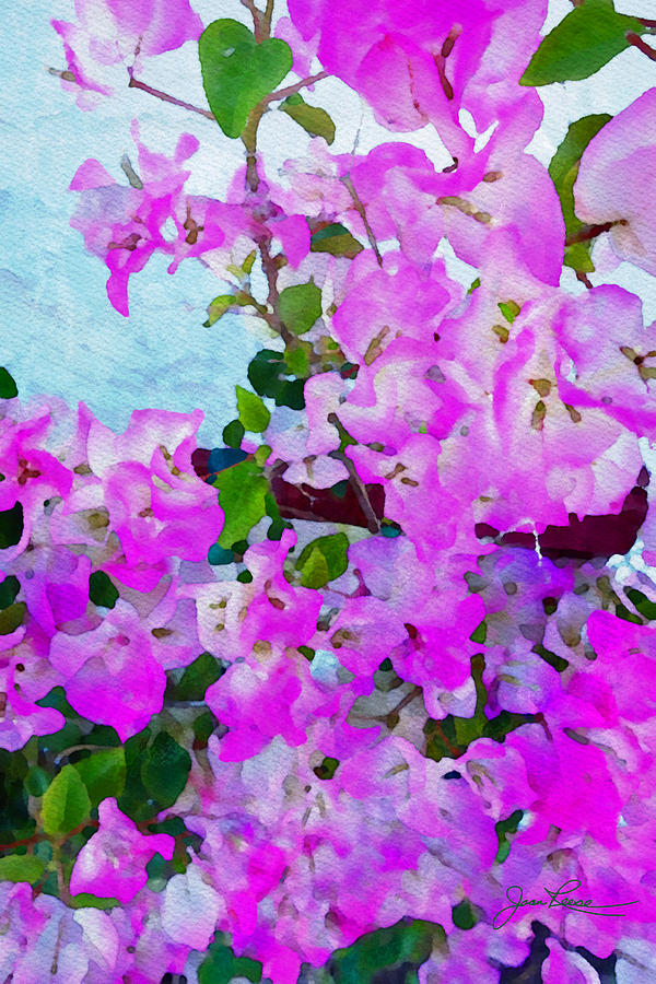 Pink Flowers Painting by Joan Reese