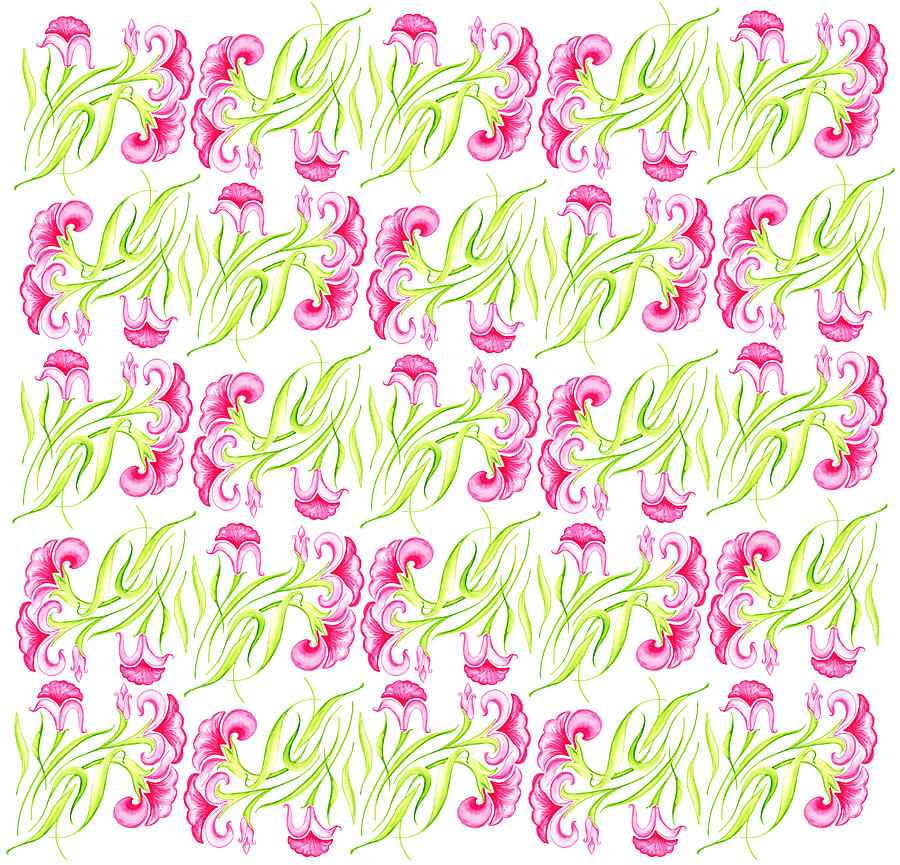 Pink Flowers Pattern I Painting