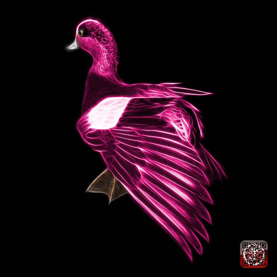 Pink Fractal Wigeon 7702 - BB Mixed Media by James Ahn