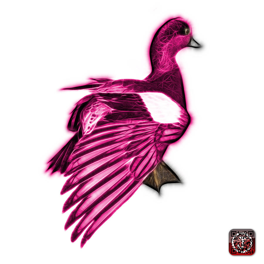 Pink Fractal Wigeon 7702 - WB Mixed Media by James Ahn