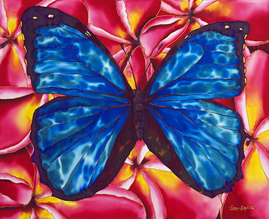 Blue Morpho Butterfly Painting by Daniel Jean-Baptiste