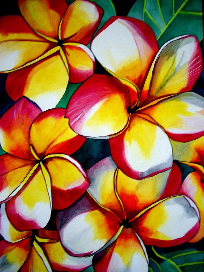 Nature Painting - Pink Frangipanis by Sacha Grossel Nature Painting - Pink Frangipanis by Sacha Grossel