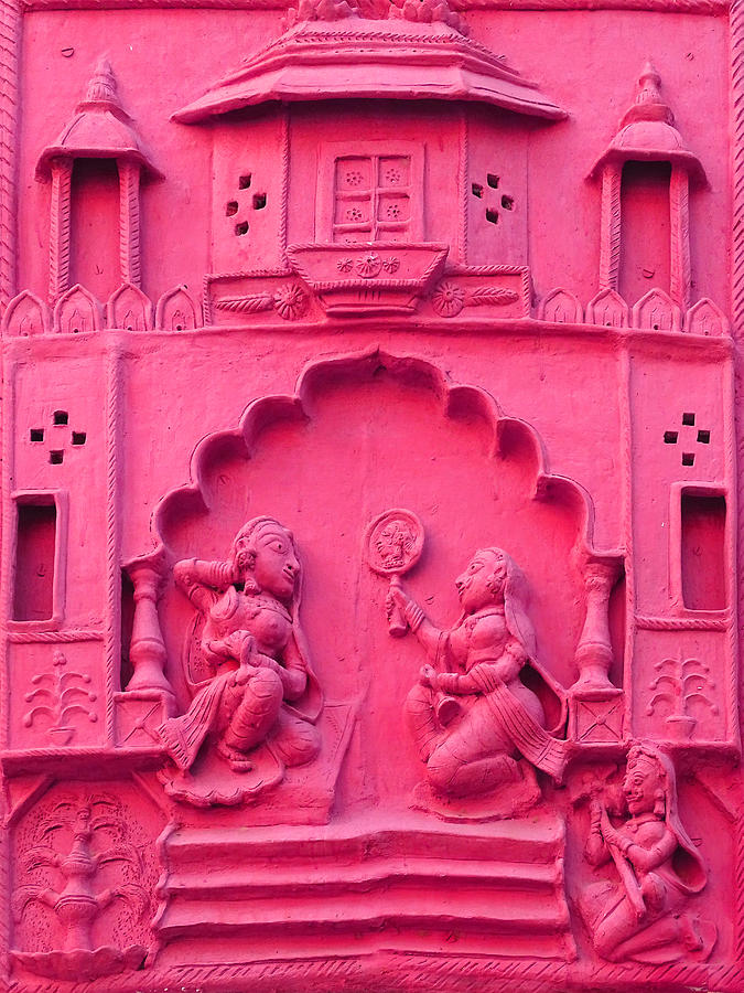 Pink Fresco Palace Queen Maids 4 Udaipur Rajasthan India Photograph by Sue Jacobi