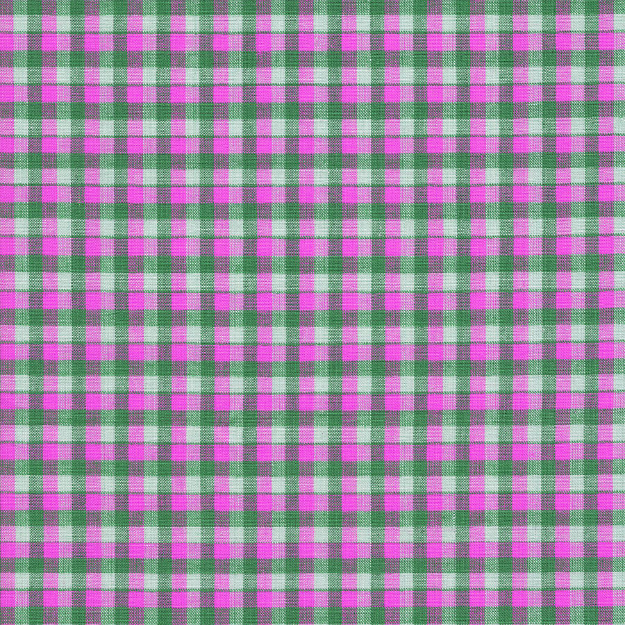 Pink Green And White Plaid Pattern Cloth Background Photograph by Keith Webber Jr