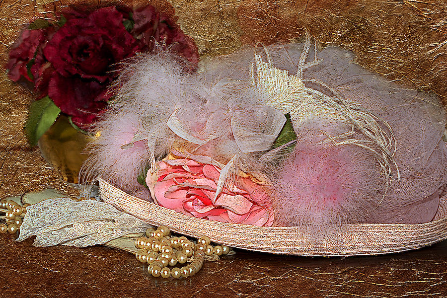 Pink Hat And Gold Leaf Photograph by Phyllis Denton