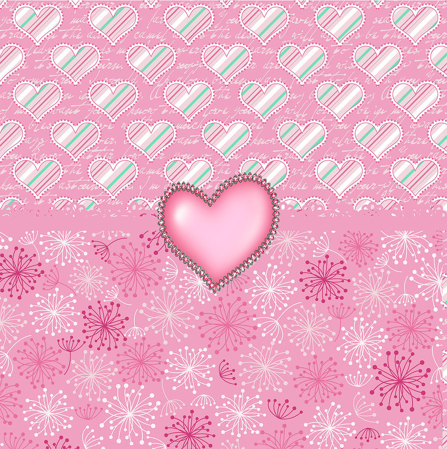 Pink Hearts Digital Art by Debra Miller | Fine Art America