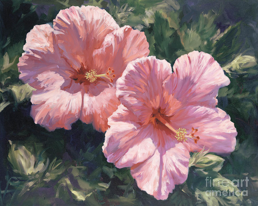 Flower Painting - Pink Hibiscus by Laurie Snow Hein