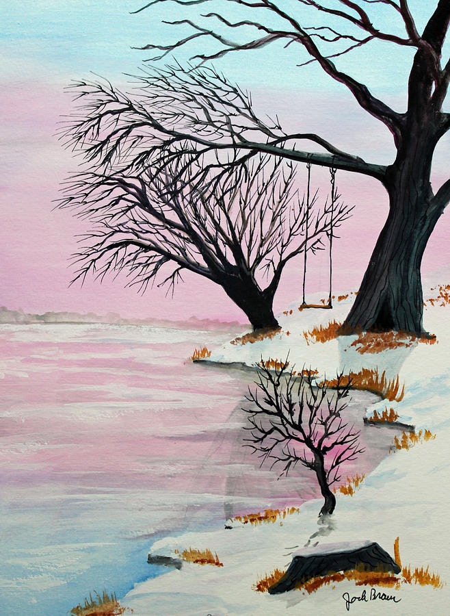 Winter Painting - Pink Ice by Jack G  Brauer