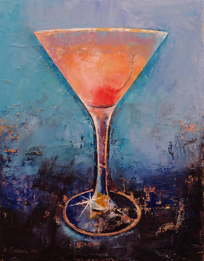 Martini Painting - Pink Lemonade Martini by Michael Creese