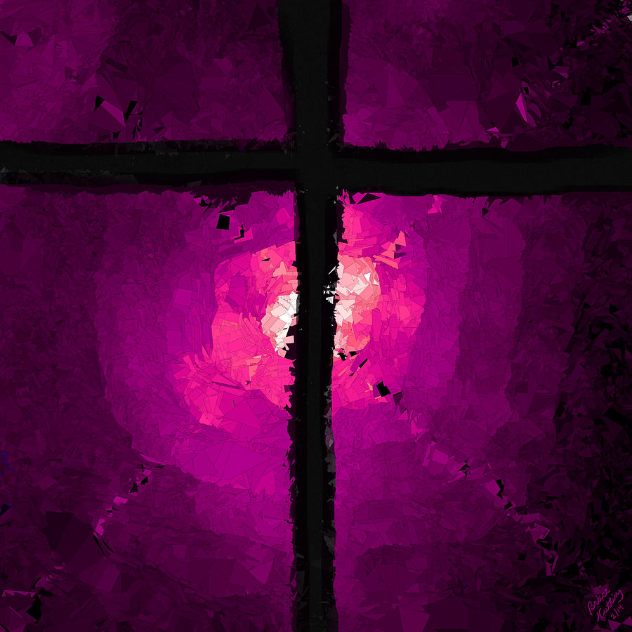 Pink Light behind the Cross Painting by Bruce Nutting