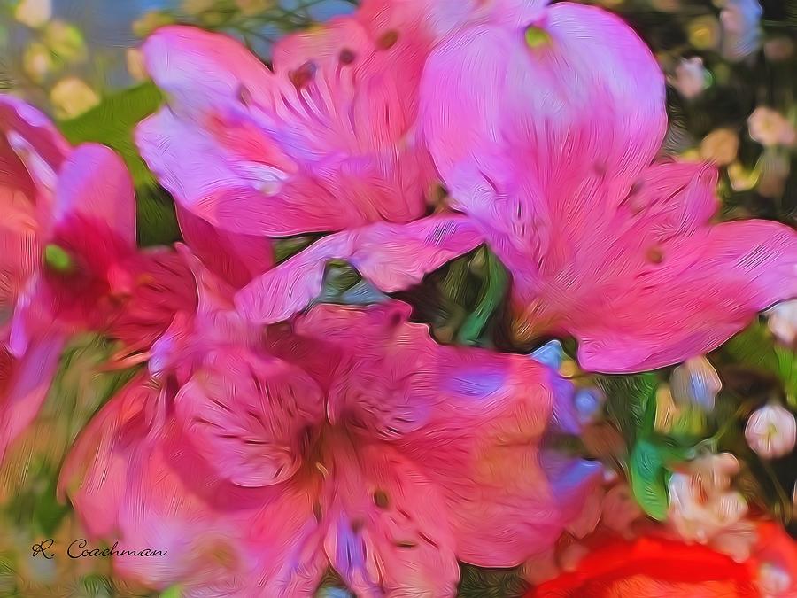 Pink Lilies Painting by Renette Coachman