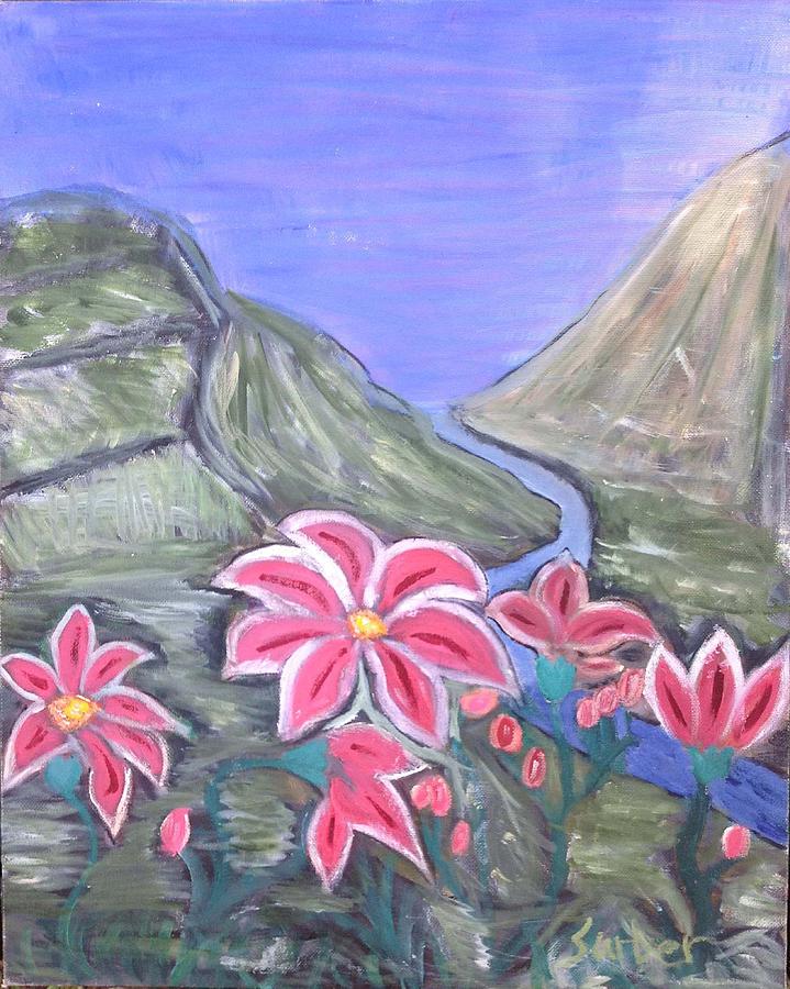 Pink Lillies Painting by Suzanne Surber