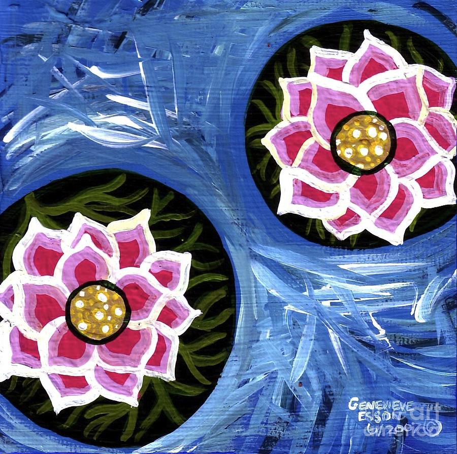 Lily Painting - Pink Water Lilies by Genevieve Esson