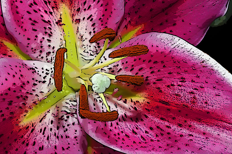 Pink Lily Painterly Photograph by Phyllis Denton