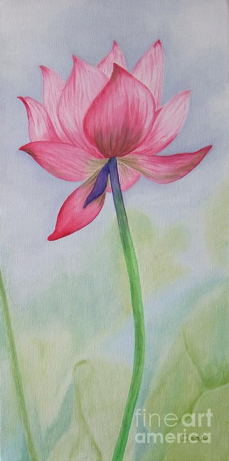 Pink Lotus Painting by Mary Deal | Fine Art America