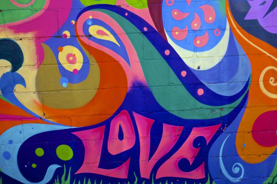 Pink Love Graffiti NYC 2014 Painting by Joan Reese