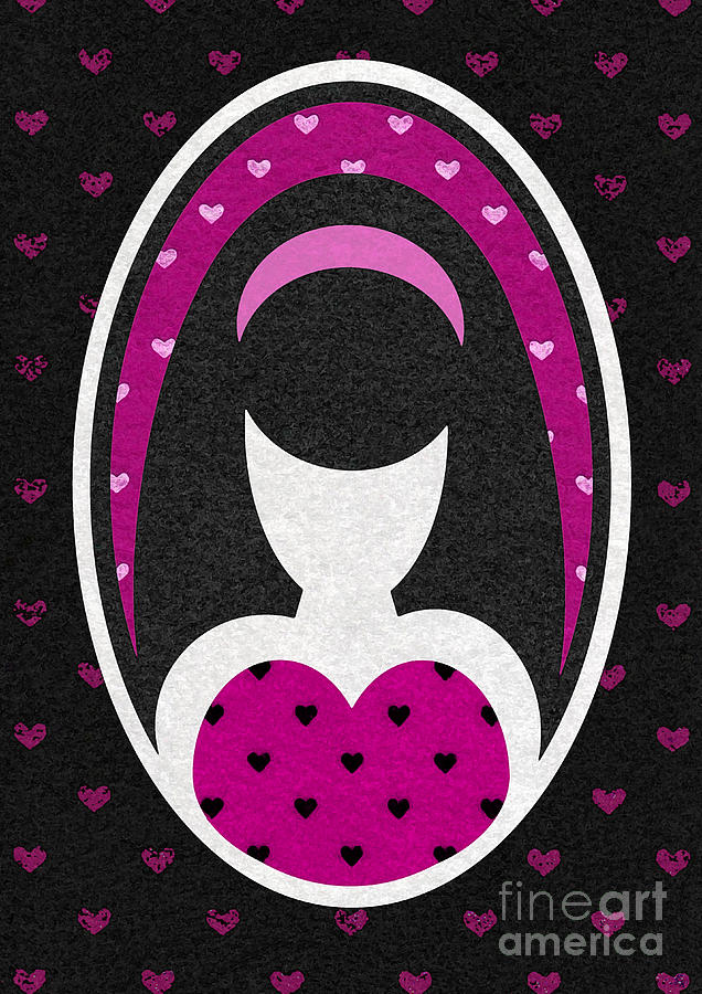 Pink Love Heart Girl Digital Art by Roseanne Jones