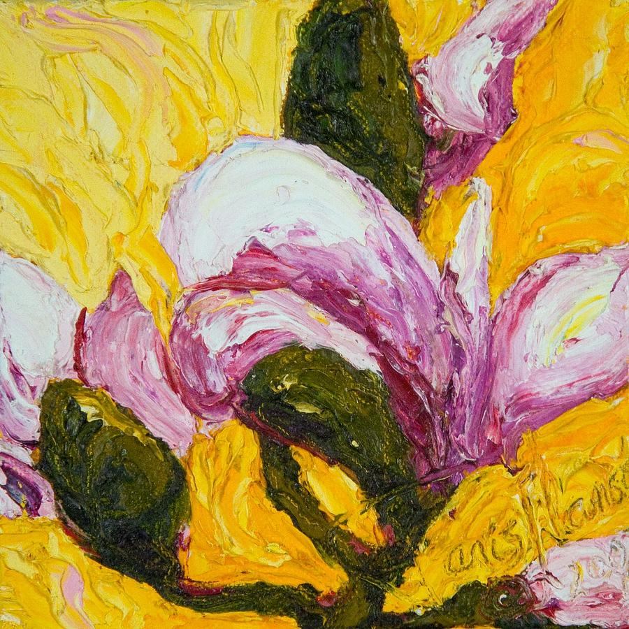 Pink Magnolia Blossom Painting by Paris Wyatt Llanso