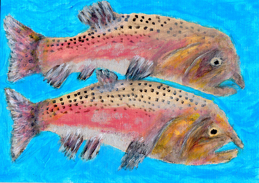 Pink Male Salmon  Painting by Carol Eliassen