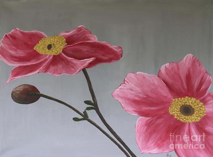 Pink Mexican Aster  - SOLD Painting by Christiane Schulze Art And Photography