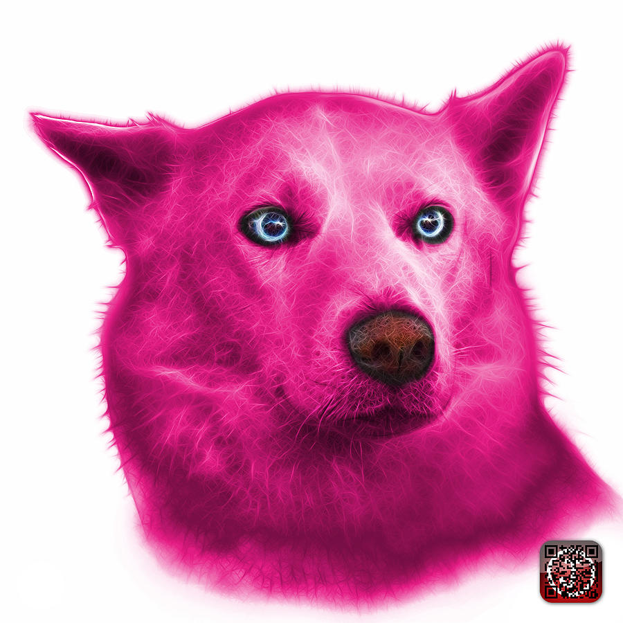 Pink Mila - Siberian Husky - 2103 - WB  Painting by James Ahn