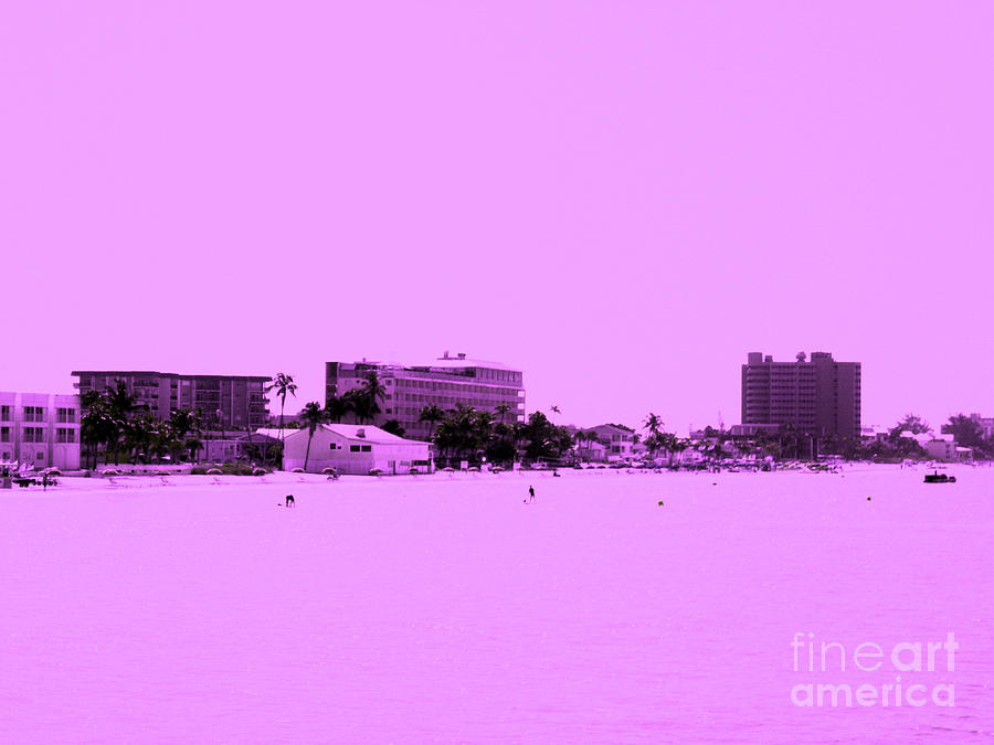 Pink mood. Fort Myers Beach. Florida Digital Art by Oksana Semenchenko