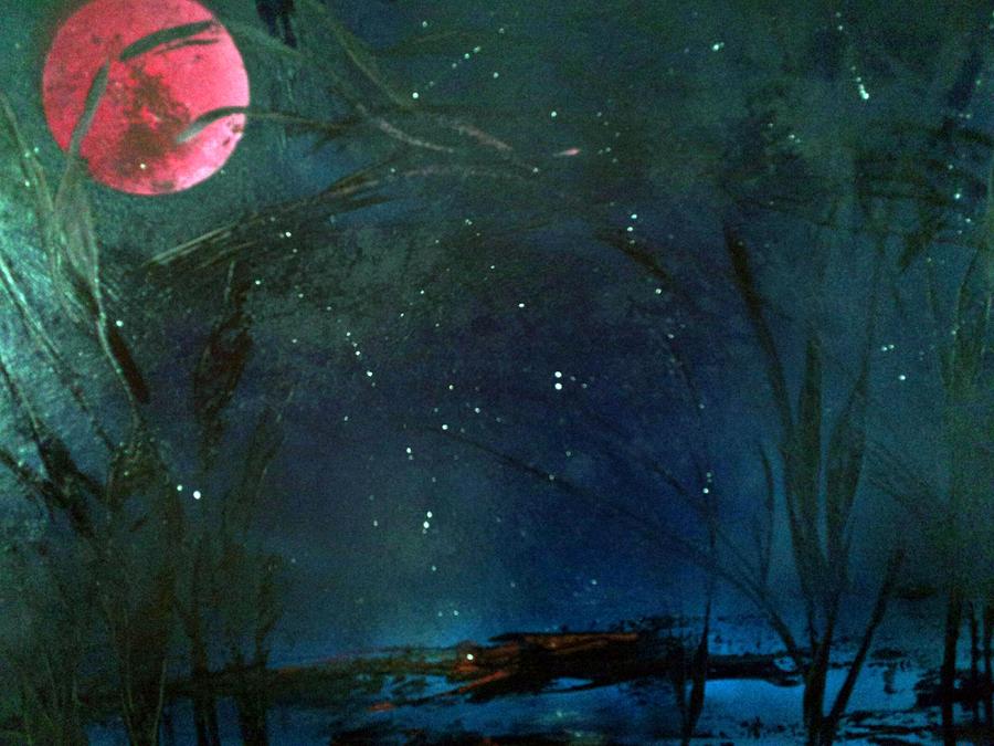 Pink Moon Painting by Gerry Smith